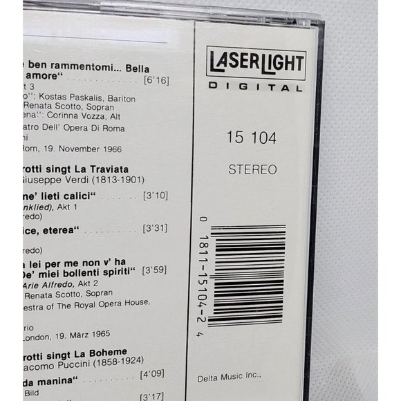 1990 Luciano Pavarotti Live On Stage Audio Laser Light Digital CD No Scratches - Picture 5 of 10